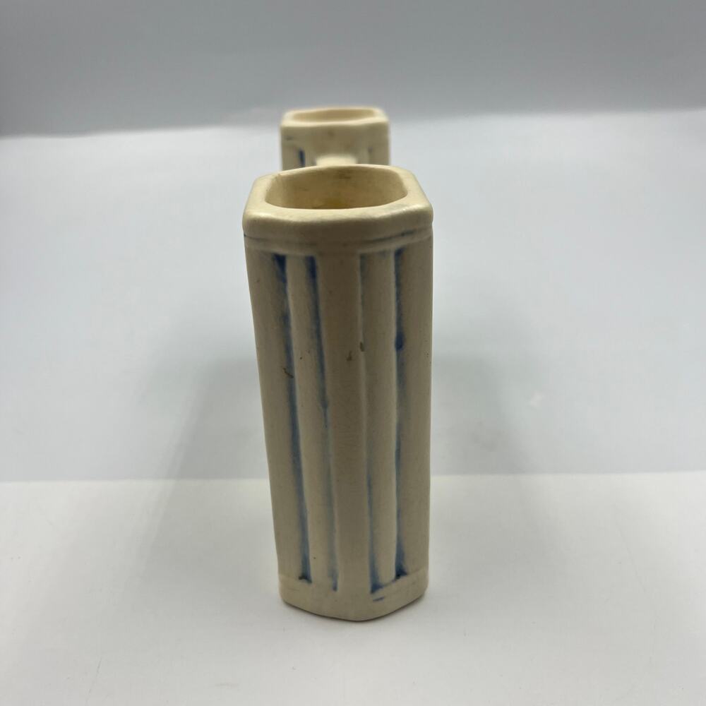 Antique Weller Pottery Florala Daisy Double Bud Vase 1915-1920 Arts & Crafts MCM - Picture 4 of 9